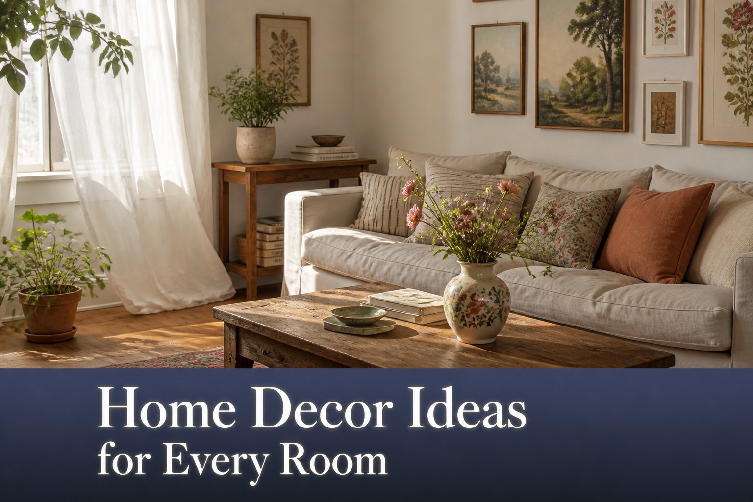 A living room with coordinated colors in decor and furniture.